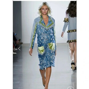 Vivienne Hu distress denim dress runway spring 2019 collection NWT size 2